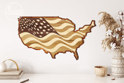 3D USA Map 4th of JULY Multilayer Laser Cut Files, Mandala, 3D Designs, and for Paper Craft and Cricut SVG LaserCutano 