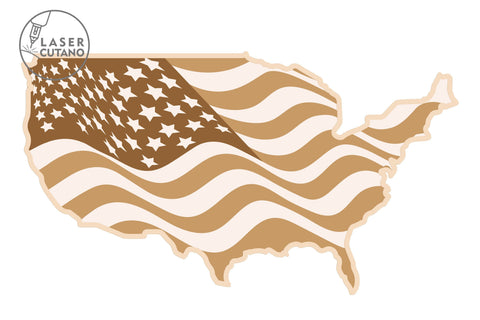 3D USA Map 4th of JULY Multilayer Laser Cut Files, Mandala, 3D Designs, and for Paper Craft and Cricut SVG LaserCutano 