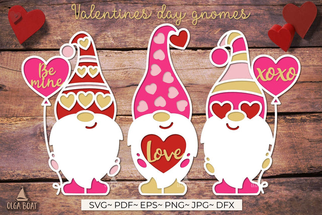 3d Valentine gnome layered | Valentines day svg SVG Olga Boat Design 