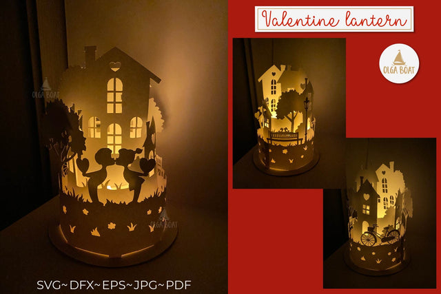 3d Valentine lantern svg cut files SVG Olga Boat Design 