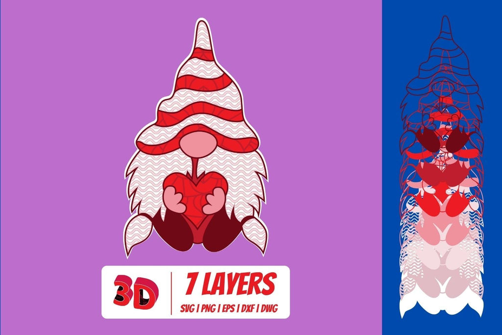 3D Valentines Day Gnomes SVG Bundle - So Fontsy