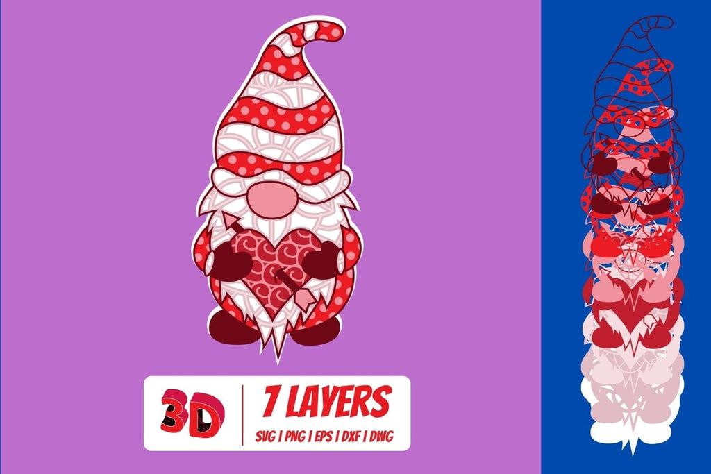 3D Valentines Day Gnomes SVG Bundle - So Fontsy