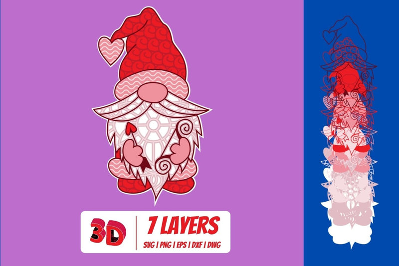 3D Valentines Day Gnomes SVG Bundle - So Fontsy