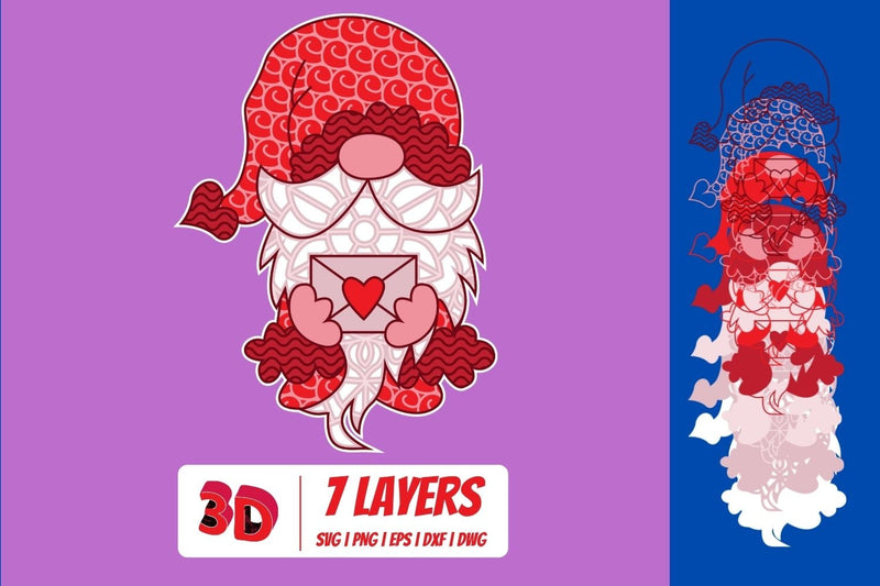 3D Valentines Day Gnomes SVG Bundle - So Fontsy