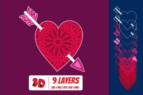 3D Valentines Day Heart SVG Bundle SVG SvgOcean 