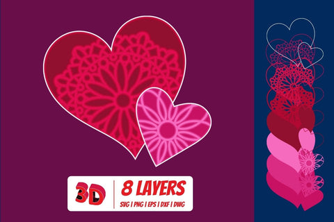 3D Valentines Day Heart SVG Bundle SVG SvgOcean 