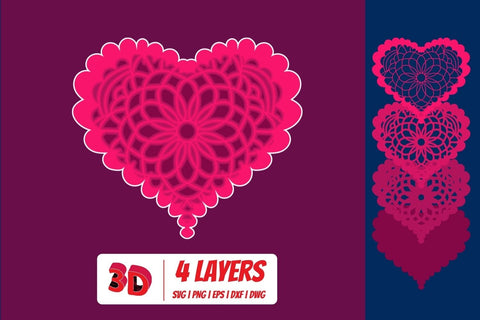 3D Valentines Day Heart SVG Bundle SVG SvgOcean 