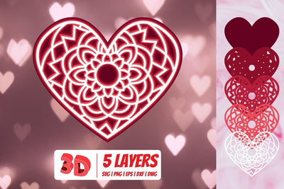 3D Valentines Heart SVG SvgOcean 