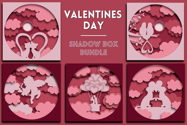 3D Valentines Shadow Box | Layered SVG Cut File SVG SvgOcean 