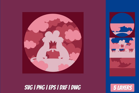 3D Valentines Shadow Box | Layered SVG Cut File SVG SvgOcean 