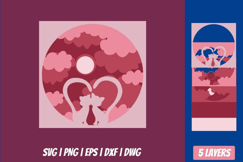 3D Valentines Shadow Box | Layered SVG Cut File SVG SvgOcean 
