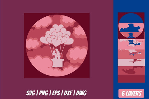 3D Valentines Shadow Box | Layered SVG Cut File SVG SvgOcean 