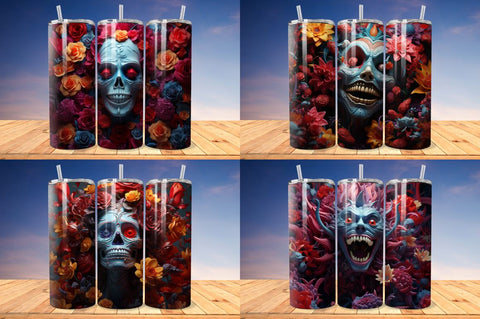 3D Vampire And Flower Tumbler Bundle Sublimation Regulrcrative 