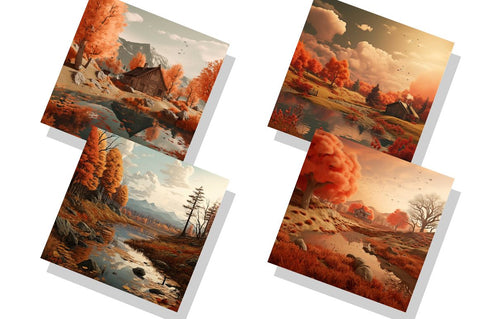 3D Vintage Fall Landscape Bundle Sublimation Regulrcrative 