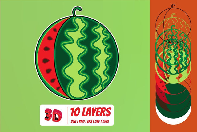 3D Watermelon SVG Cut File SVG SvgOcean 