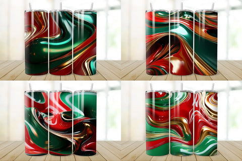 3D Wave Liquid Tumbler Bundle Sublimation Regulrcrative 