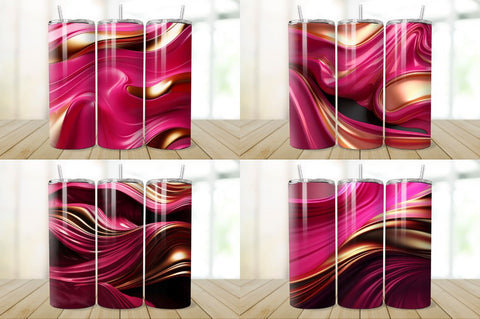 3D Wave Liquid Tumbler Bundle Sublimation Regulrcrative 