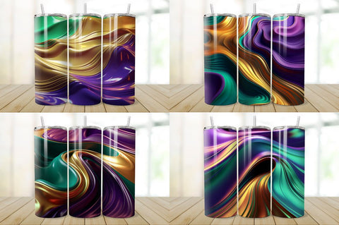 3D Wave Liquid Tumbler Bundle Sublimation Regulrcrative 