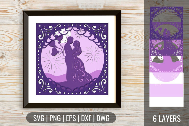 3D Wedding Shadow Box 1 SVG SVG SvgOcean 