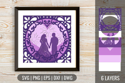 3D Wedding Shadow Box 2 SVG SVG SvgOcean 