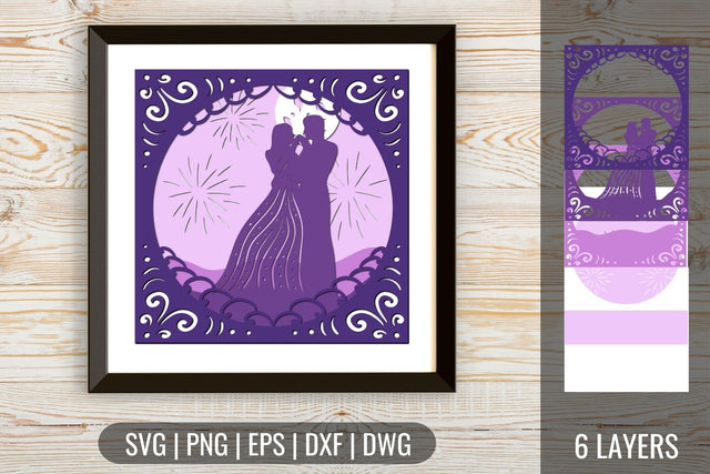 3D Wedding Shadow Box 5 SVG SVG SvgOcean 