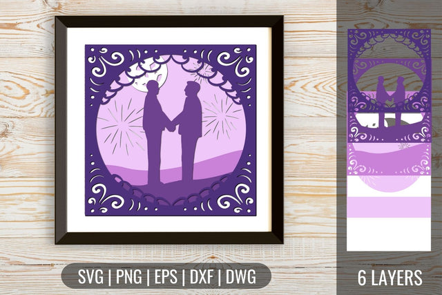 3D Wedding Shadow Box 7 SVG SVG SvgOcean 
