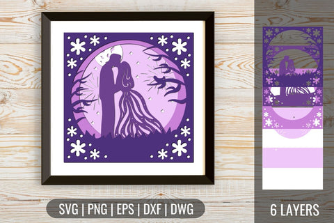 3D Wedding Shadow Box SVG SvgOcean 