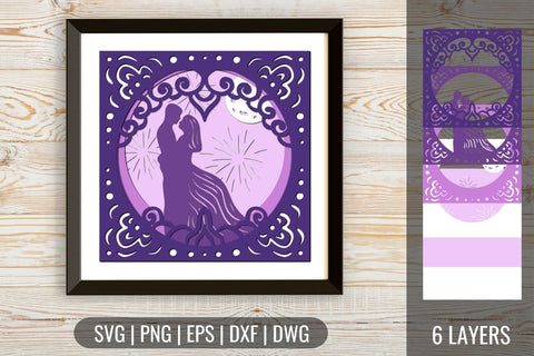3D Wedding Shadow Box SVG SvgOcean 