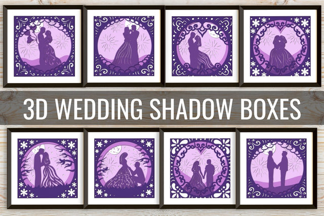 3D Wedding Shadow Box SVG SvgOcean 