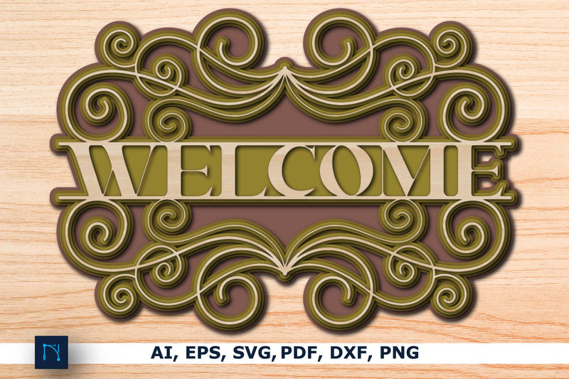 3D Welcome Sign SVG, Layer Welcome Sign SVG MD JOYNAL ABDIN 