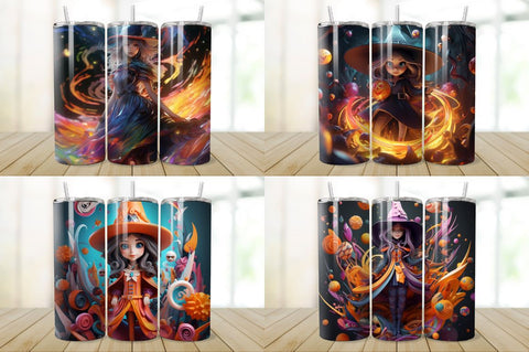 3D Witch Woman Tumbler Bundle Sublimation Regulrcrative 