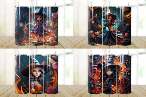 3D Witch Woman Tumbler Bundle Sublimation Regulrcrative 