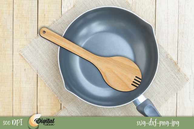 3D Wooden Spatula Laser Cut. Home Kitchen Decor Laser Cut. SVG Evgenyia Guschina 