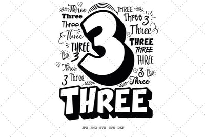 3rd Birthday, Birthday Gift, 3rd Birthday Boy, 3rd Birthday Shirt, Birthday Present, 3rd Birthday Girl, Digital Download SVG SVG Digital Designer 