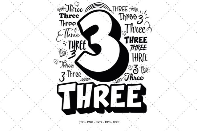 3rd Birthday, Birthday Gift, 3rd Birthday Boy, 3rd Birthday Shirt, Birthday Present, 3rd Birthday Girl, Digital Download SVG SVG Digital Designer 