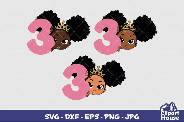 3rd Birthday Girl Peek SVG The Clipart House 
