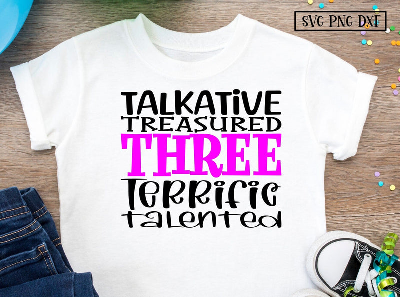 3rd birthday, three, words SVG Calico Creations Svg 