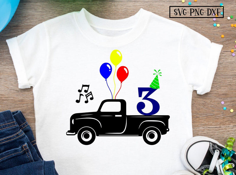3rd Birthday truck SVG Calico Creations Svg 