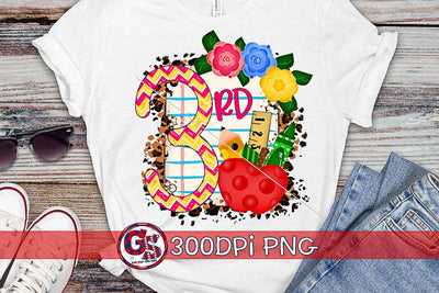 3rd Grade Back to School PNG for Sublimation Sublimation Greedy Stitches 