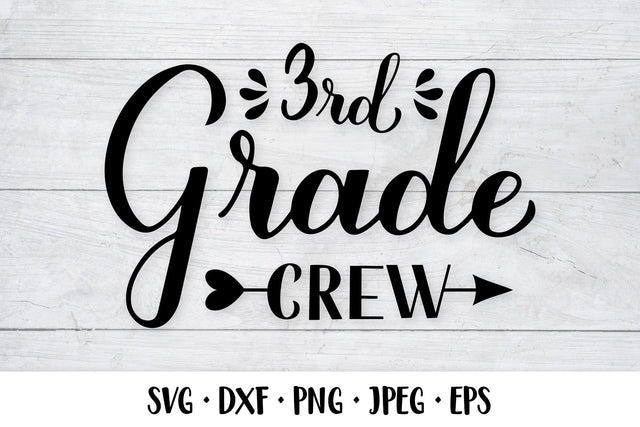 3rd Grade Crew calligraphy lettering. First day of school SVG SVG LaBelezoka 