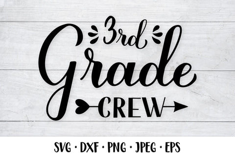 3rd Grade Crew calligraphy lettering. First day of school SVG SVG LaBelezoka 