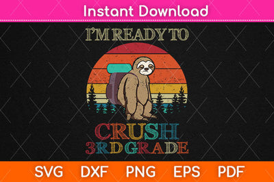 3rd Grade Dabbing Sloth Back To School Svg Png Dxf Digital Cutting File SVG Helal 