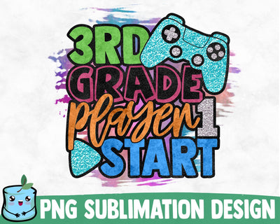 3rd Grade Player 1 Start Sublimation Design Sublimation MintyMarshmallows 