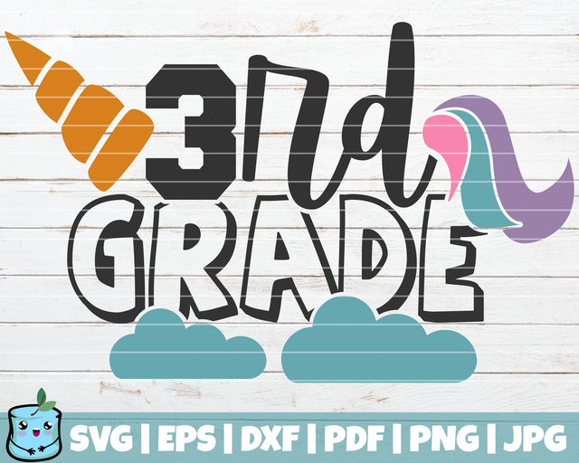 3rd Grade Unicorn SVG MintyMarshmallows 