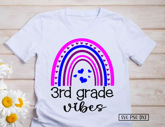3rd Grade Vibes Boho Rainbow SVG Calico Creations Svg 