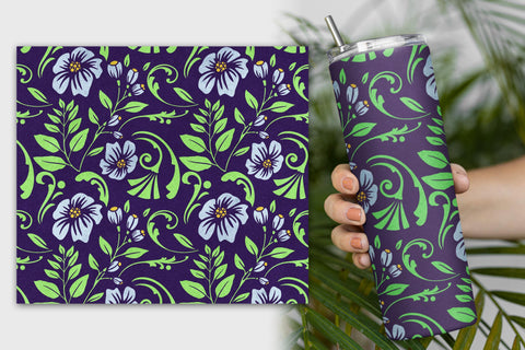 4 Classic Floral Print 20oz Skinny Tumblers sublimation wraps Sublimation Angel on Empire 