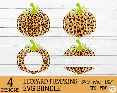 4 Halloween leopard print pumpkins SVG,cheetah pumpkins svg SVG Redearth and gumtrees 