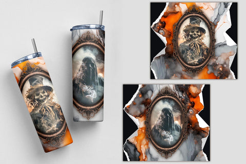 4 Halloween Monsters in the Mirror 20oz Skinny Tumblers sublimation wraps Sublimation Angel on Empire 