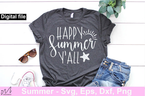 4 Happy summer Y'all svg, Sunshine svg, Summer vibes svg, Summer t shirt svg, Vacation Svg, Ocean Svg Svg, Beach Svg, Beach t shirt svg, Summer mug svg, Beach time svg, Summer Cut Files, Hello summer svg, Lake time SVG Isabella Machell 