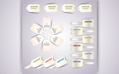 4 infographic Flat circular diagram template SVG naemmiah021 